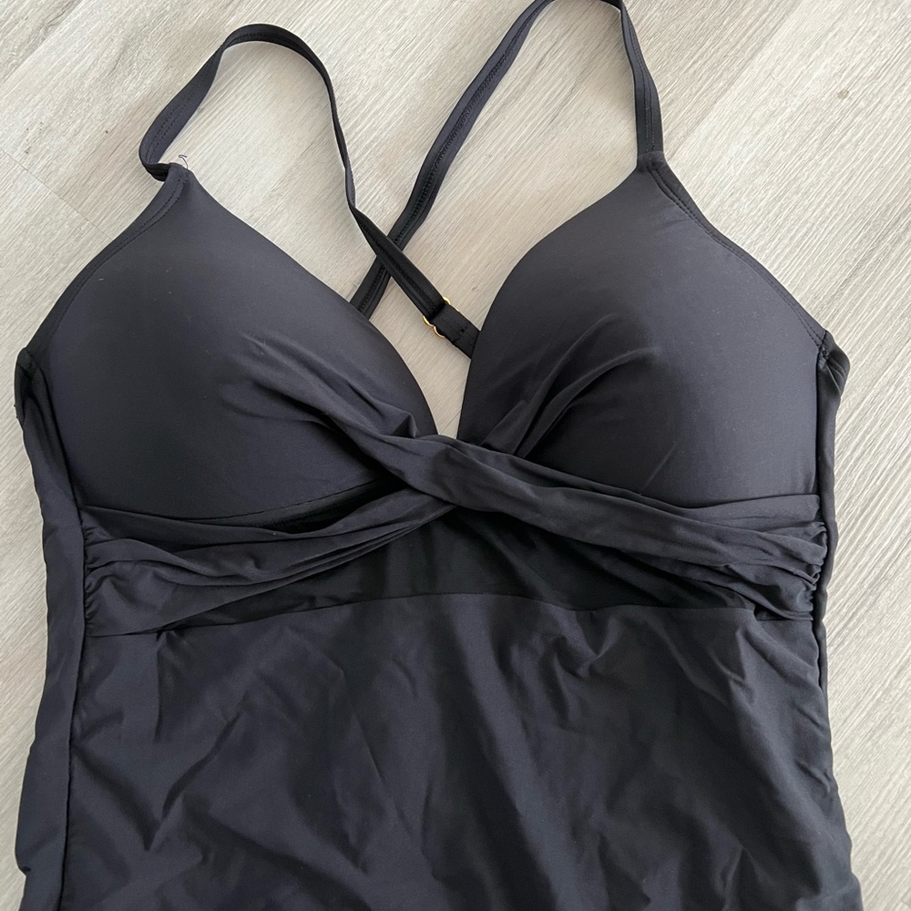 Black mesh inset one piece